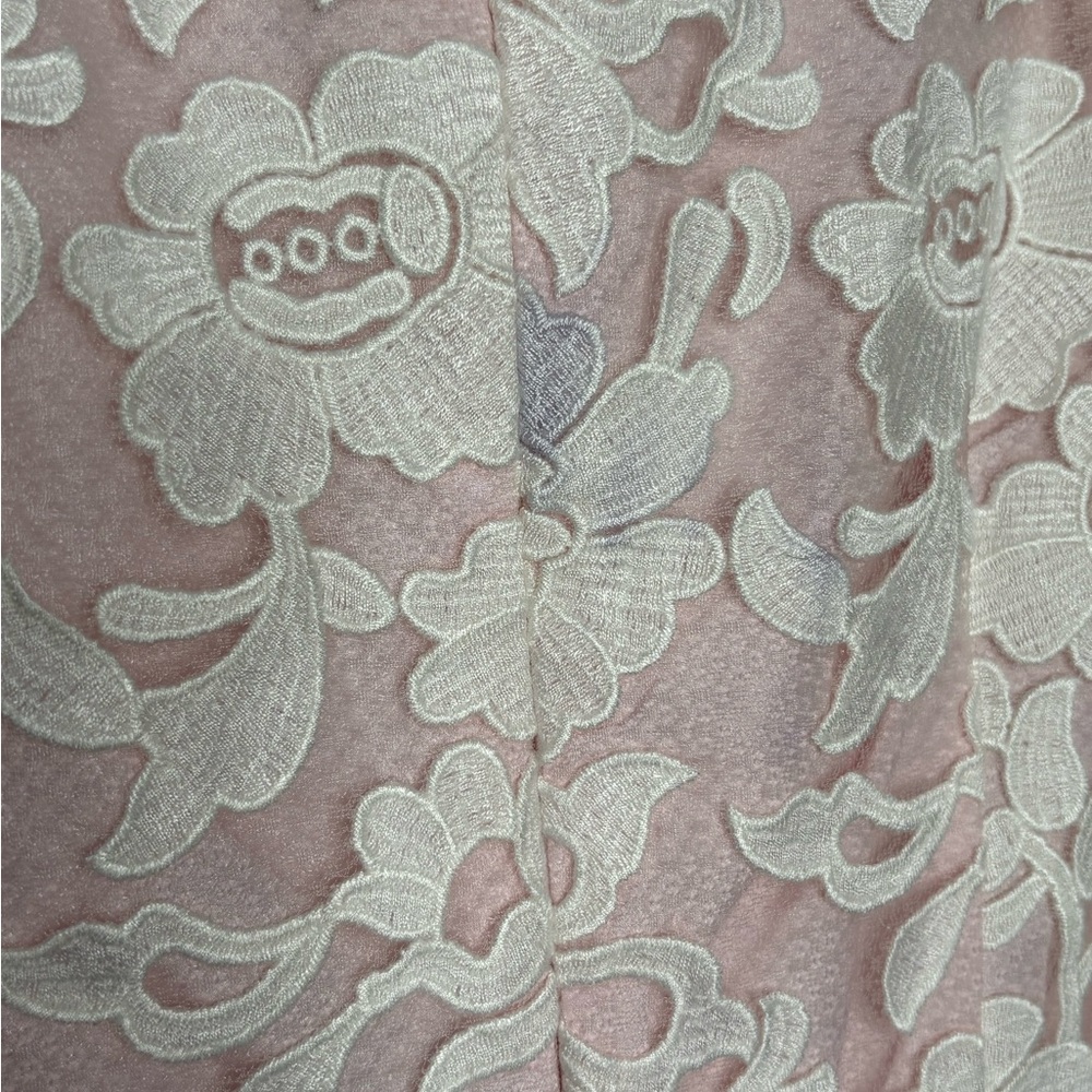 Karl Lagerfeld Baby Pink White Lace Overlay Dress - Picture 9 of 10